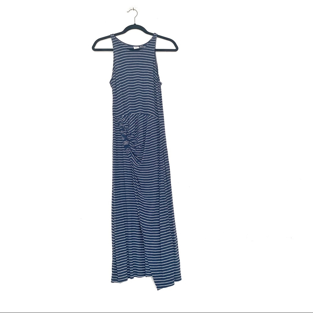Gap Blue + White Striped Tank Maxi Dress